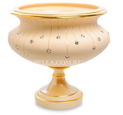 ВАЗА ДЕКОРАТИВНАЯ, КАШПО ИНТЕРЬЕРНОЕ, DAMASCO STRASS GOLD, 28.5см  х 28,5см h=28см (Высота), Delta, Италия , Артикул: T247